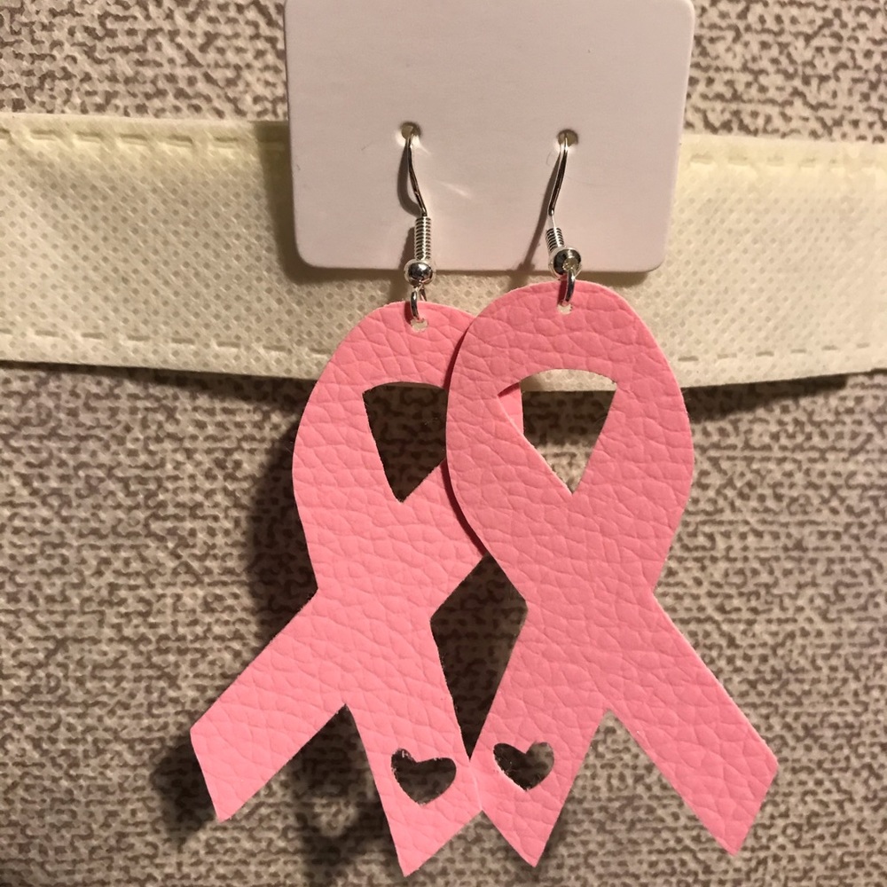 Breast cancer awareness earrings